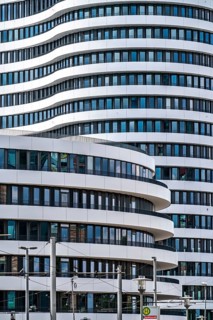 Modern office building in the Media Harbour on the Rhine, Düsseldorf, North Rhine-Westphalia,