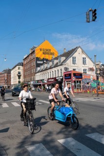 The Nørrebro district in Copenhagen, lively, multicultural and student neighbourhood, main street