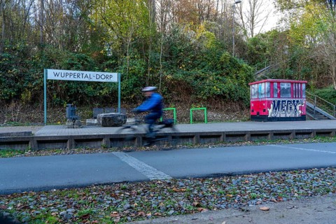 The Nordbahntrasse, a cycle path, footpath, on a former 22 KM long railway line, along the