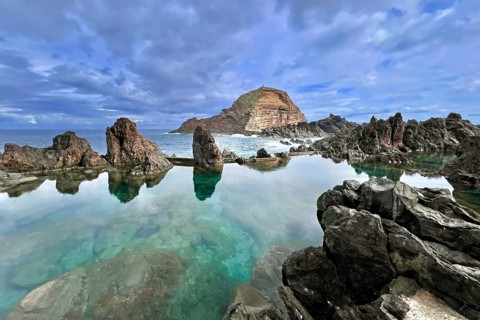 Porto Moniz, northwest of Madeira Island, natural volcanic basin, hiking holidays, panoramic views,