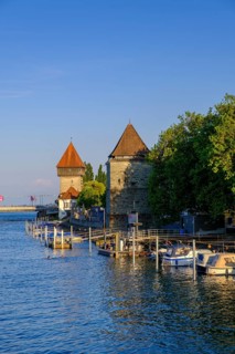 Rhine Gate Tower, Powder Tower, Rhine near Constance, Baden-Württemberg, Germany, Europe