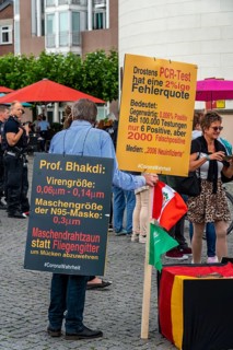 Demonstration against the Corona measures, compulsory masks, etc., in Düsseldorf Germany