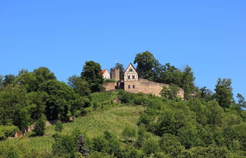 Castle ruins on the Schlossberg, Königsberg in Bavaria, Königsberg i.Bay, town in the district of