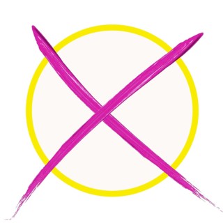 Voting cross violet/yellow