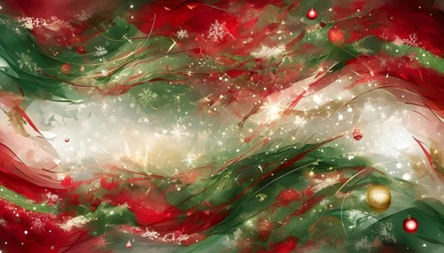 Abstract wallpaper illustration of Christmas symbols for gift cards, swirling shapes and lines, in