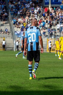 Football 3rd division, season 2024/25, matchday 4: Waldhof Mannheim vs. 1. FC Saarbrücken. Picture: