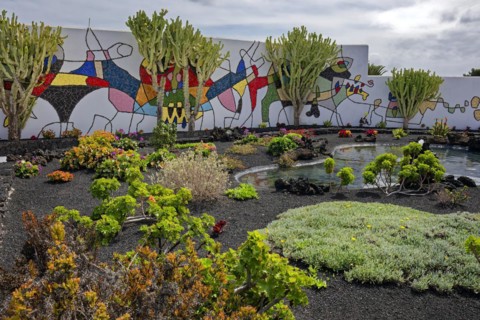 Mural in the garden, Fundación César Manrique, César Manrique Foundation, Tahíche, Lanzarote,