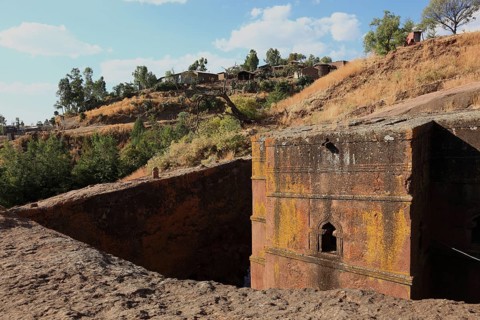 Rock churches in Lalibela, the rock church of St George, Bete Kiddus Georiys, Bete Ghiorgis Church,