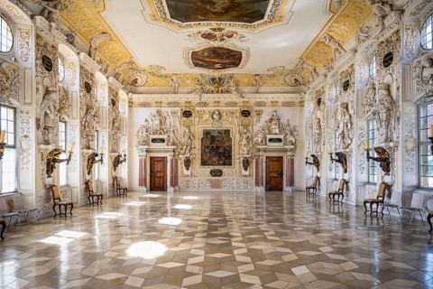 The baroque reception hall, Salem Castle, former imperial abbey, former monastery of the Cistercian