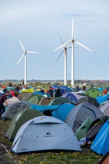 Protest action against the demolition of the village of Lützerath in the Rhenish lignite mining