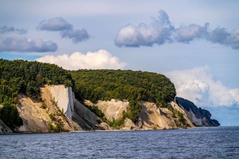 The chalk cliffs of Rügen, cliffs of the Stubbenkammer, in the Jasmund National Park, view of the