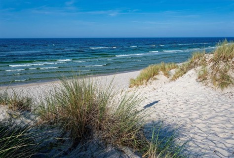 Dune landscape on the Polish Baltic coast in the Slowinski National Park, part of the UNESCO
