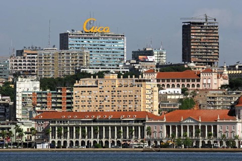 High-rise blocks in the business centre of Luanda, capital city of Angola, Southern Africa