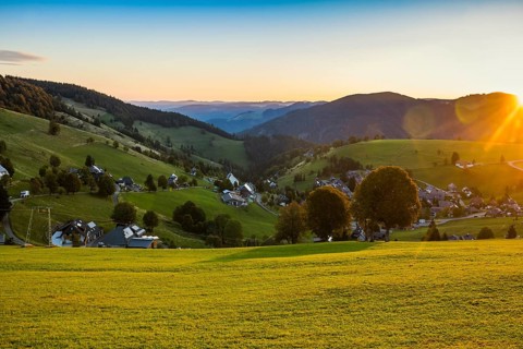 Sunrise, Hofsgrund, Oberried, Schauinsland, Black Forest, Baden-Württemberg, Germany, Europe