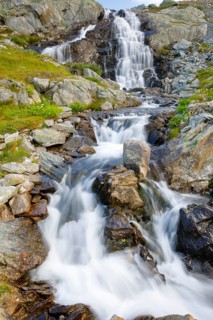 Waterfall on the Grimsel Pass, Bern, Switzerland, Europe