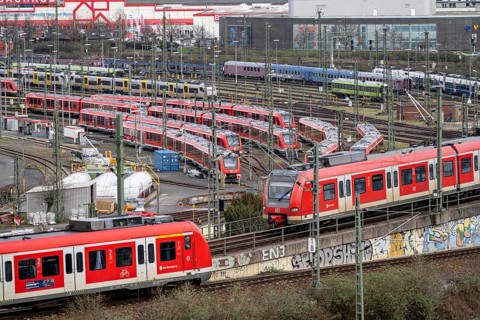 DB Regio stabling facility in Cologne Deutzerfeld, where suburban trains and regional trains wait
