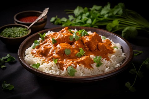 Indian butter chicken. KI generiert, generiert, AI generated