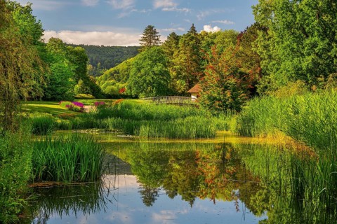 Spa town of Bad Pyrmont, Lower Saxony state spa, Emmer, Emmertal, Weserbergland, Lower Saxony,