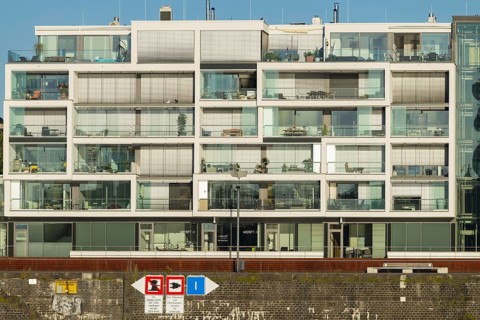 Office and residential building, Rheinauhafen, Cologne, North Rhine-Westphalia, Germany, Europe