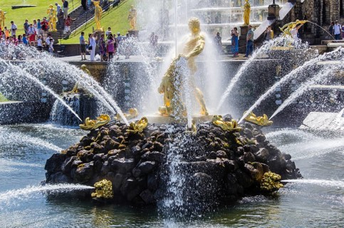 Samson Fountain in Peterhof, Saint-Petersburg, Russia, Europe