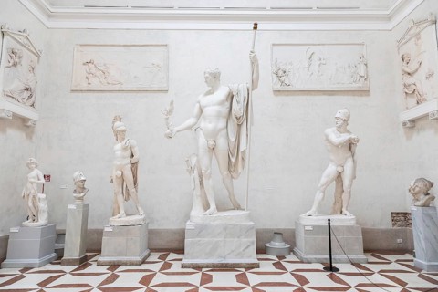 Possagno, Italy, June 2022: Antonio Canova Museum interior, ancient art exhibition, indoor, Europe