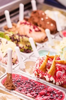 Italian gelatto ice cream shop display