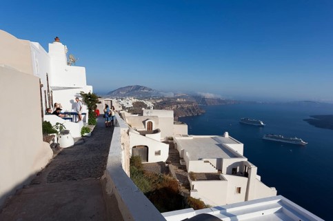 Street of Imerovigli, Santorini Cyclades islands, Greece, Europe