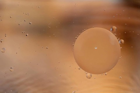 Colorful abstract macro background with oil drops in water