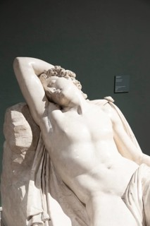 Bassano del Grappa, Italy, 22 December 2022: Sleeping Endymion, by scultor Antonio Canova, 1822,