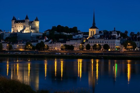 View of Saumur, Pays de la Loire, Maine-et-Loire, France, Europe