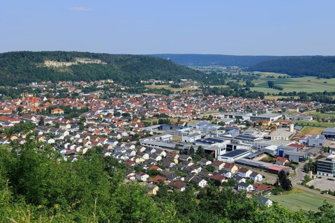 View of the town of Beilngries in the Altmühltal in Bavaria