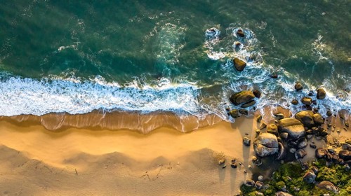 Balneario Camboriu in Santa Catarina. Taquaras Beach and Laranjeiras Beach in Balneario Camboriu.