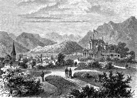 Ischl, Bad Ischl, in the Salzkammergut, Austria, in 1870, Historical, digital reproduction of an