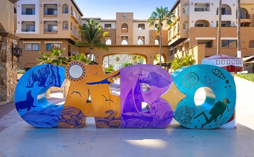 Cabo San Lucas, Los Cabos, Mexico, 2 October, 2021: Los Cabos colorful letters in Cabo San Lucas