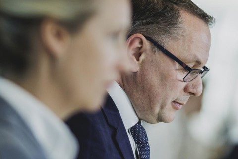 (L-R) Alice Weidel, Federal Chairwoman of the AfD (Alternative for Germany), and Tino Chrupalla,
