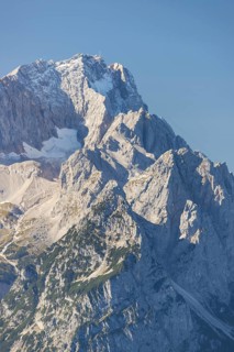Panorama from the Wank, 1780m, to the Wetterstein mountains with Jubiläumsgrat and Zugspitze 2962m,