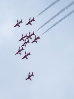 Red Arrows, Royal Air Force Aerobatic Team, Airshow 2024, Teignmouth, Devon, England, United