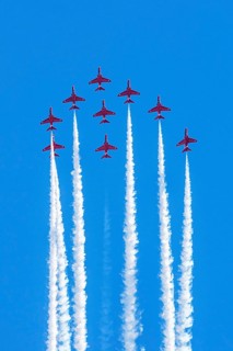 Red Arrows, Royal Air Force Aerobatic Team, Airshow 2024, Teignmouth, Devon, England, United