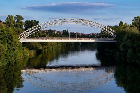Luitpold Bridge, Regnitz, Main-Danube Canal, Bamberg, Upper Franconia, Bavaria, Germany, Europe