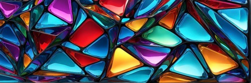 3d rendering of vibrant colored abstract changing glass design in an ornament structure, AI