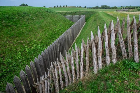 Dybbøl Banker entrenchment, memory from the war with Germany 1864, Dybbol, Sonderborg, Als, South