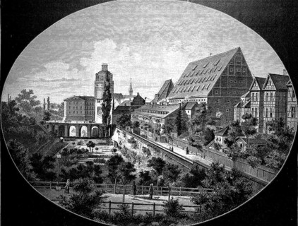 Pleißenburg, a historical building on the former outskirts of Leipzig, demolished in 1897, and the