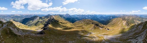 Alpine panorama, aerial view, Carnic main ridge, Carnic High Trail, Carnic Alps, Carinthia,