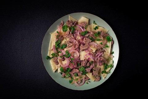 Beshbarmak, Kazakh meat, boiled meat with noodles