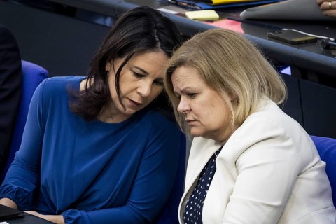 Annalena Bärbock (Alliance 90/The Greens), Federal Foreign Minister, and Nancy Faeser (SPD),