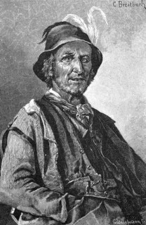 Wooden servant from Bavaria, Germany, 1887, Historical, digital reproduction of an original from