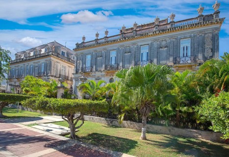 Central Avenue Paseo de Montejo in Merida with local museums, restaurants, monuments and tourist
