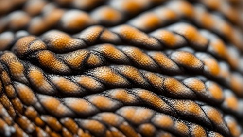 Close up on the wrinkled skin of an adder with intricate patterns, AI generated
