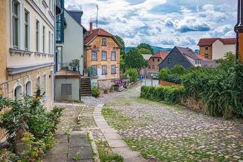 Weinbergstraße in Rudolstadt, Thuringia, Germany, Europe