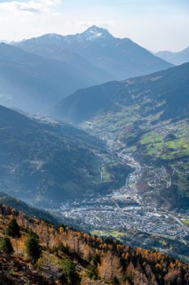 View of Landeck in Tyrol and Inntal valley, Tyrol, Austria, Europe